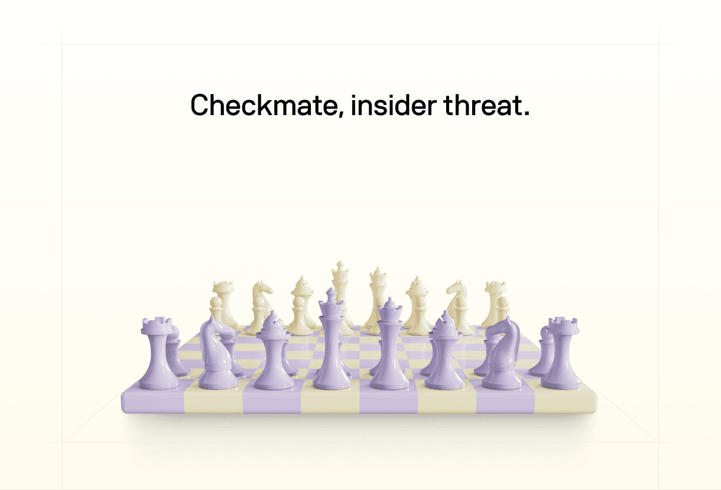 Checkmate, insider threat — cream and lavender chess set